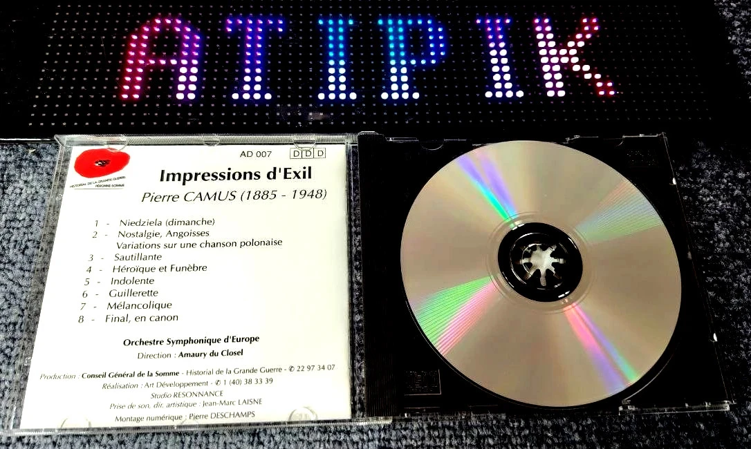 🌿Impressions D’Exil - Pierre Camus - CD Classique Ultra Rare Collector - Ww1 - Picardie🎼 – photo 4